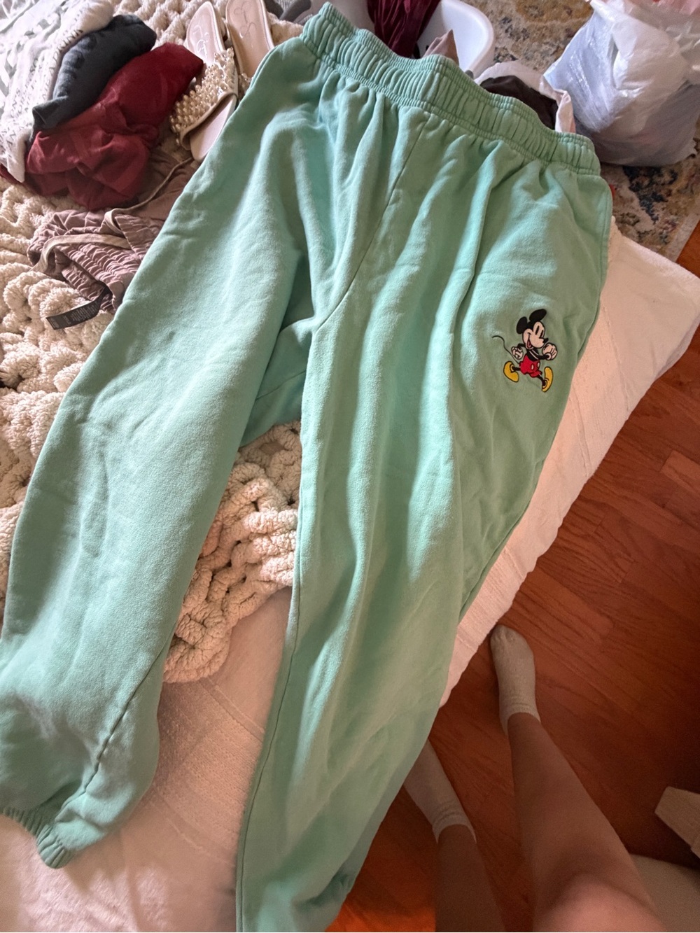 Disney Mint Green Fleece Sweatpants